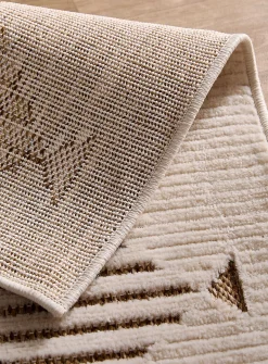 Two-texture striped outdoor rug