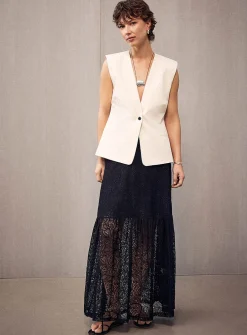 Two-tiered lace skirt