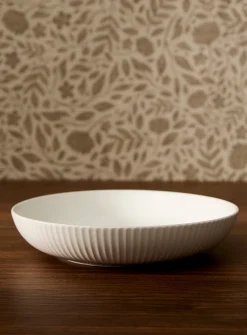 Two-tone grooves large bowl