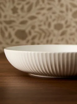 Two-tone grooves large bowl