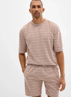 Two-tone jacquard T-shirt