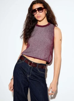 Two-tone rib-knit cropped cami