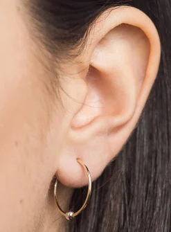 Two-tone sleeper hoop earrings