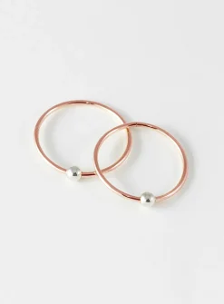 Two-tone sleeper hoop earrings