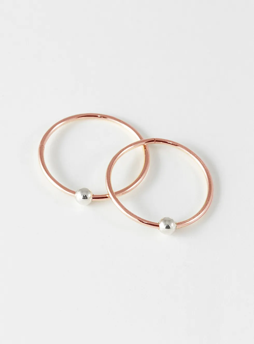 Two-tone sleeper hoop earrings