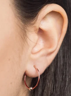 Two-tone sleeper hoop earrings