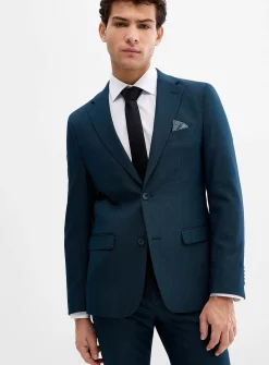 Two-tone thread piqué suit