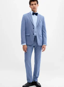 Two-tone thread piqué suit