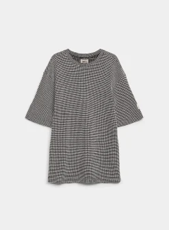Two-tone waffle jacquard T-shirt