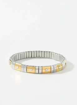 Two-tone watchband-style bracelet
