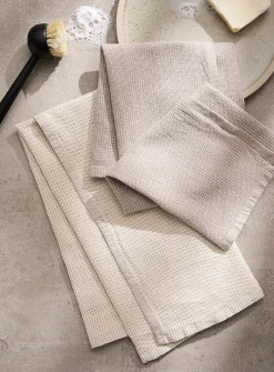 Two-tone weave tea towels