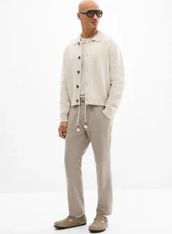 Two-tone weft knit pant