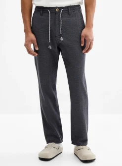 Two-tone weft knit pant