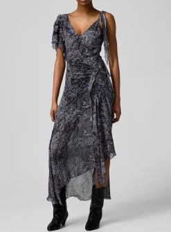 Tylena pure silk asymmetrical dress