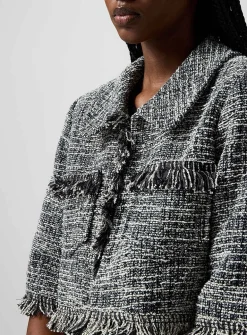 Ultra-cropped tweed blazer