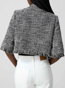 Ultra-cropped tweed blazer