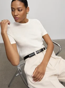 Ultra-fine knit crew-neck sweater