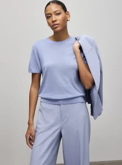 Ultra-fine knit crew-neck sweater