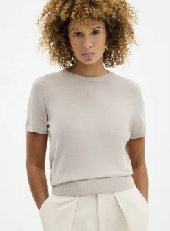 Ultra-fine knit crew-neck sweater
