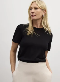 Ultra-fine knit crew-neck sweater