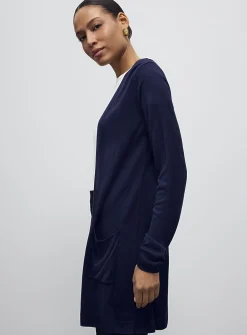 Ultra-fine knit long open cardigan