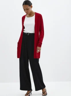 Ultra-fine knit long open cardigan