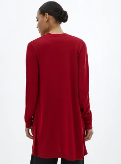 Ultra-fine knit long open cardigan