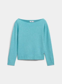 Ultra-soft boat-collar sweater
