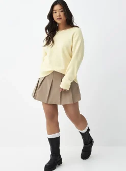 Ultra-soft boat-collar sweater