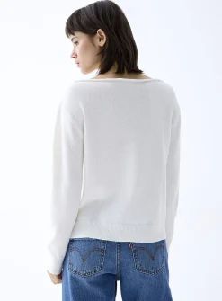 Ultra-soft boat-collar sweater