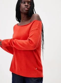 Ultra-soft boat-collar sweater