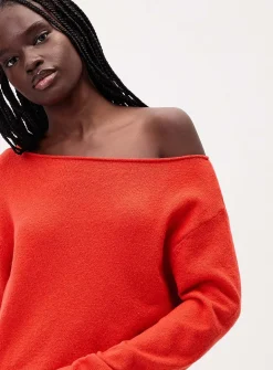 Ultra-soft boat-collar sweater
