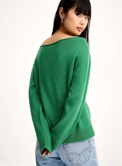 Ultra-soft boat-collar sweater