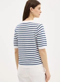 Ultra-soft embossed-stripe sweater