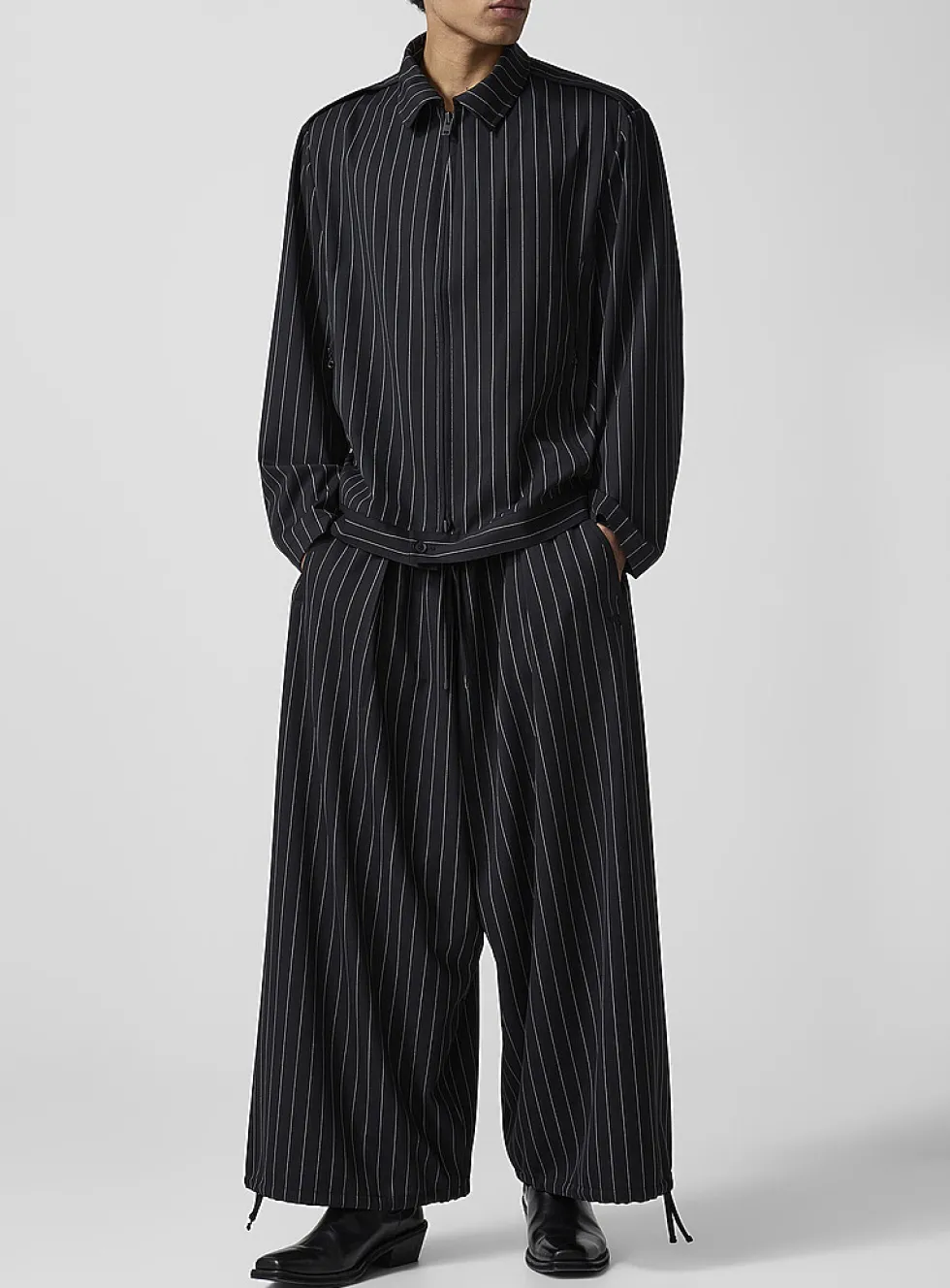Ultrawide-leg pinstripe pant