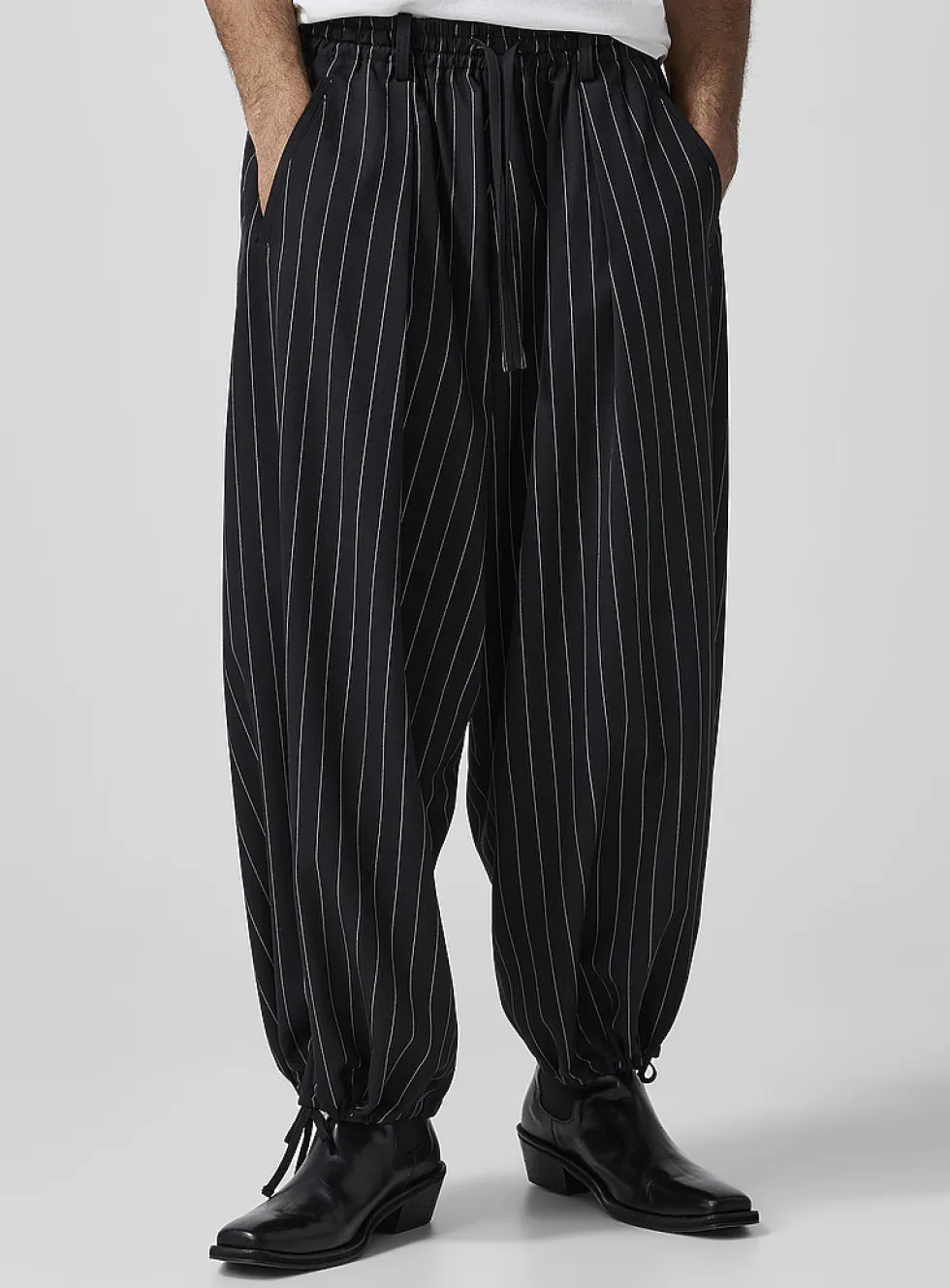 Ultrawide-leg pinstripe pant