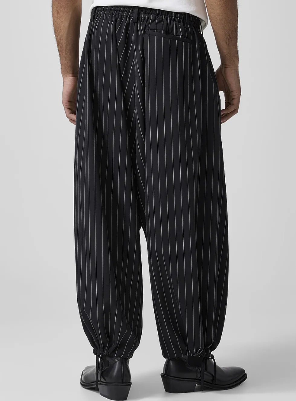 Ultrawide-leg pinstripe pant
