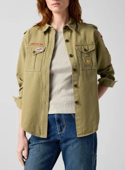 Umberta patches khaki shirt