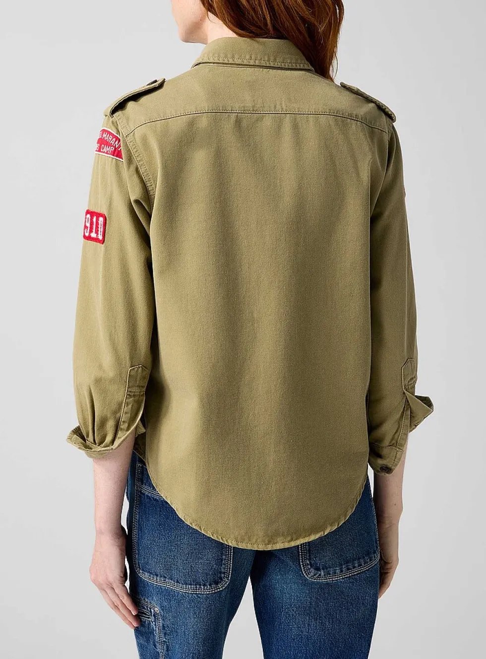 Umberta patches khaki shirt