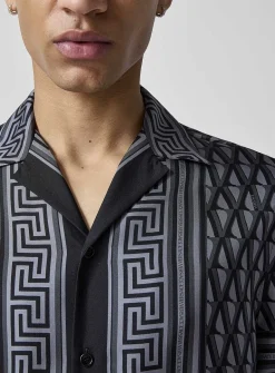 V Greca silky cabana shirt