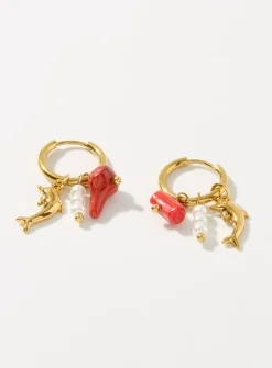 Vacation charm hoops