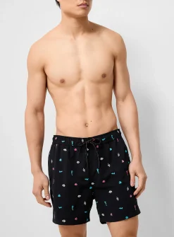 Vacation embroidery swim short