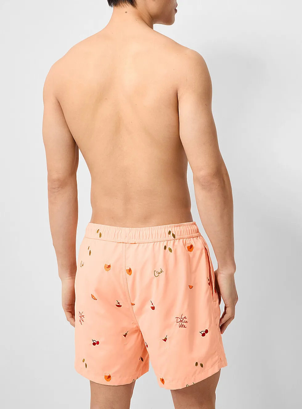 Vacation embroidery swim short