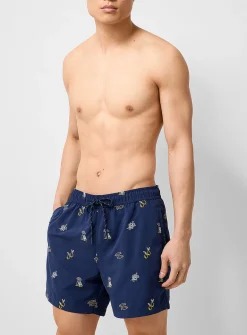 Vacation embroidery swim short