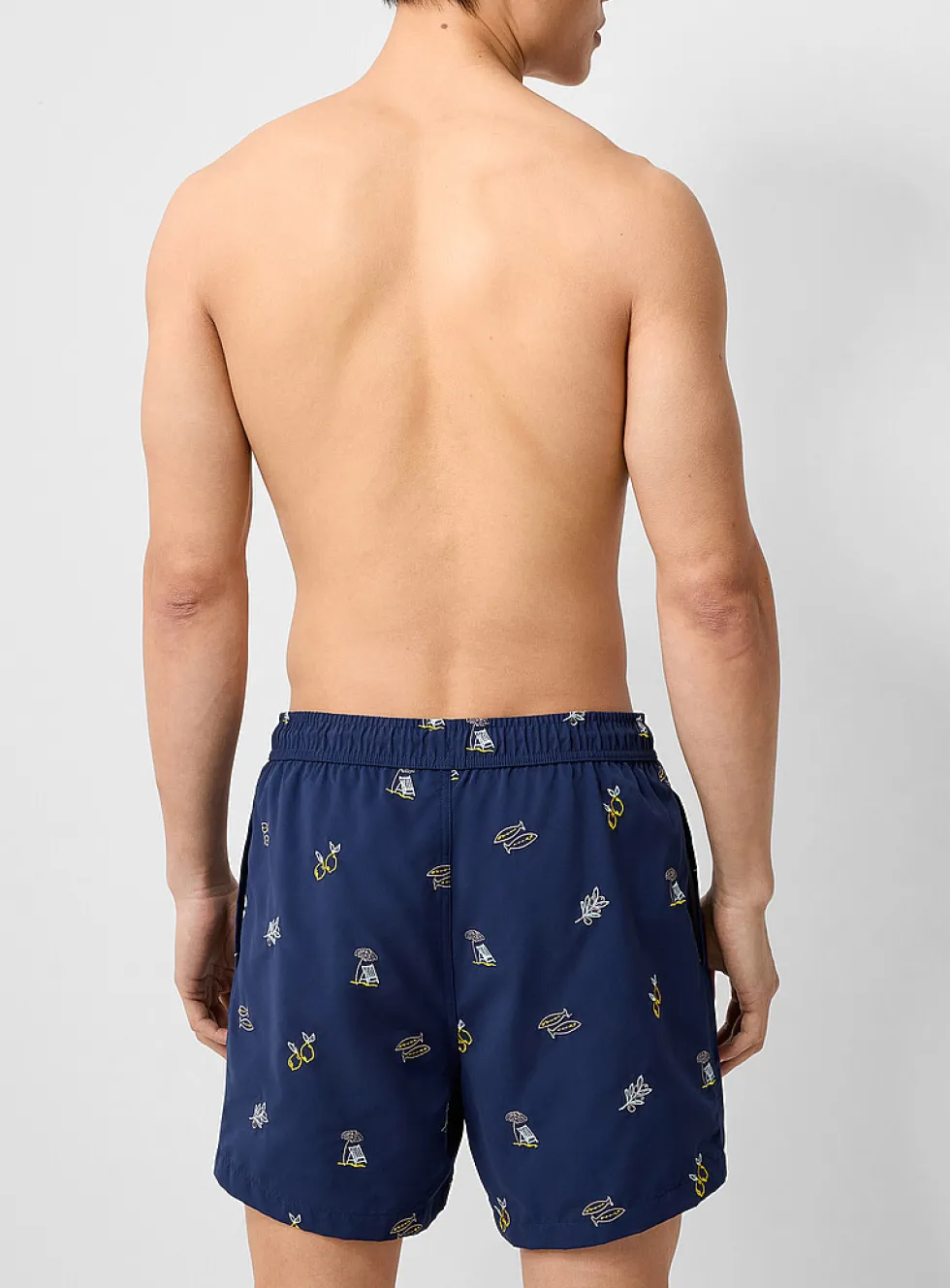 Vacation embroidery swim short