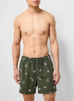 Vacation embroidery swim short