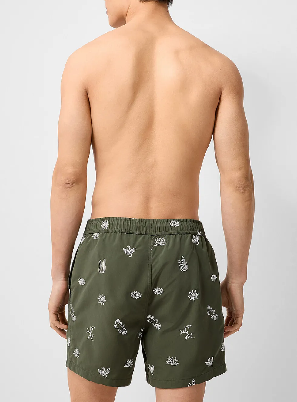 Vacation embroidery swim short