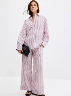 Vari striped pink poplin pant