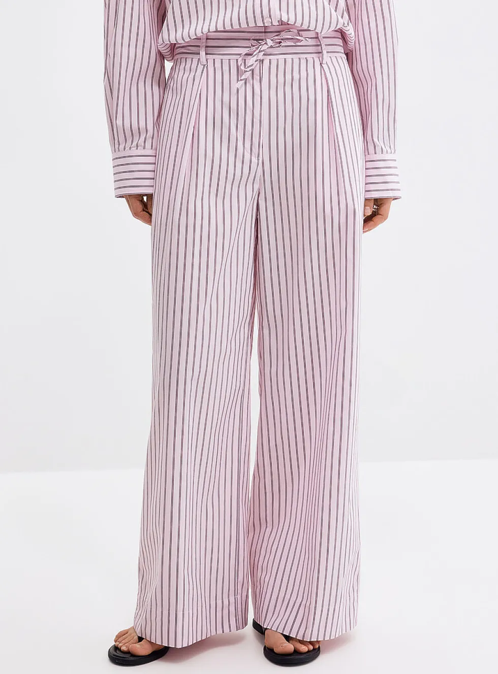 Vari striped pink poplin pant