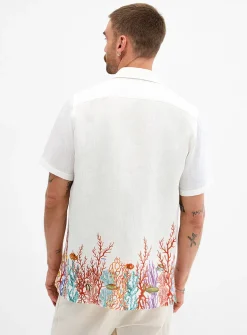 Vega coral pure linen shirt